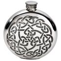 Round Celtic Knot Pewter Flask