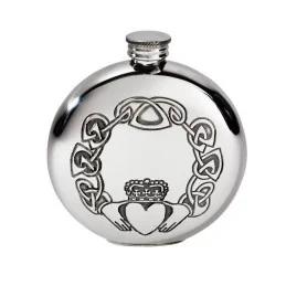 Round Claddagh Flask
