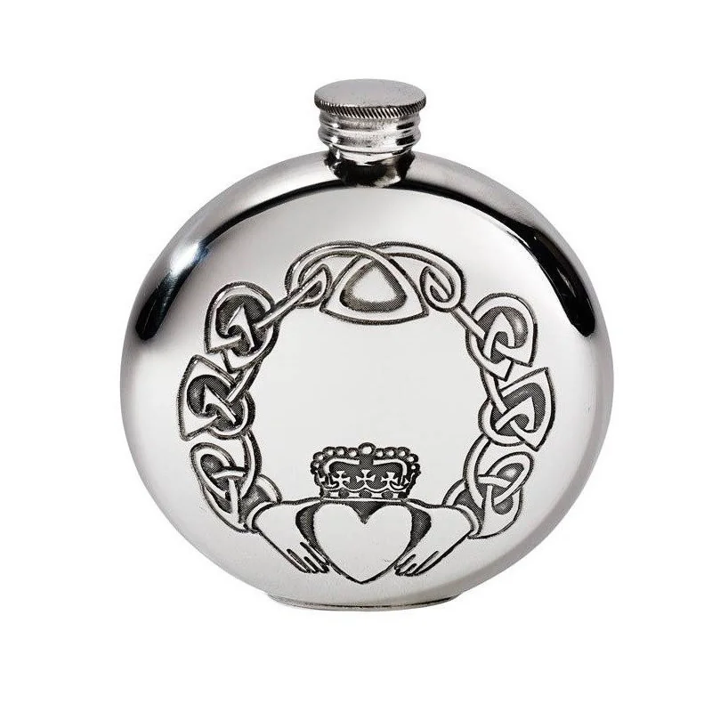 Round Claddagh Flask