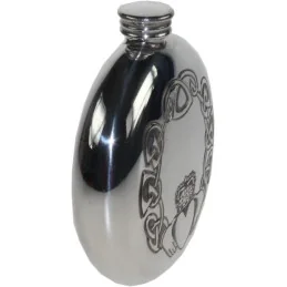 Round Claddagh Flask