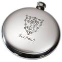 Round Lion of Scotland Pewter Flask