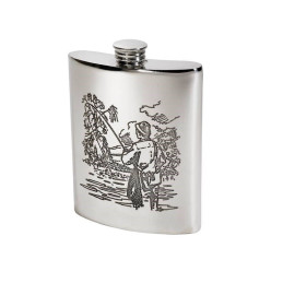 Fishing Scene Hip Flask