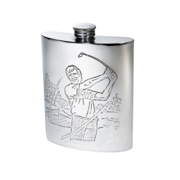Golf Scene Hip Flask