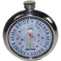 Father of the Bride Pewter Round Picture Flask
