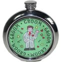 Groom Pewter Picture Flask