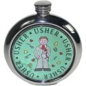 Usher Pewter Picture Flask