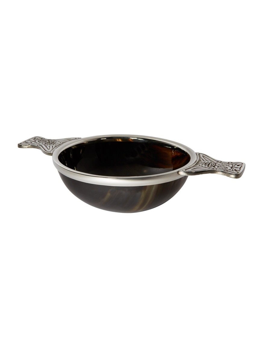 Horn and Pewter Quaich Large