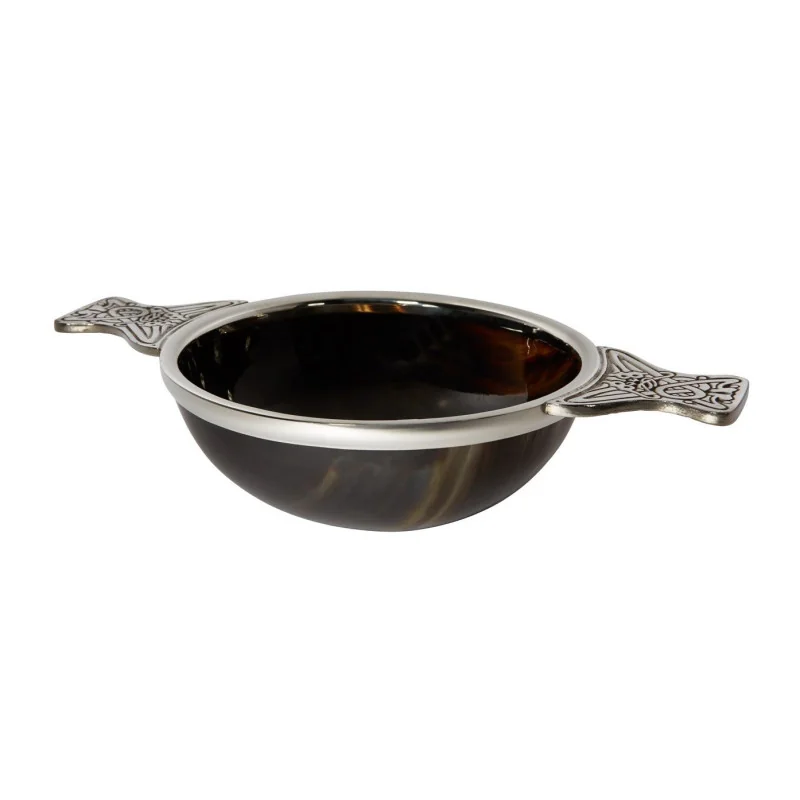 Horn and Pewter Quaich Large Horn and Pewter Quaich Large
