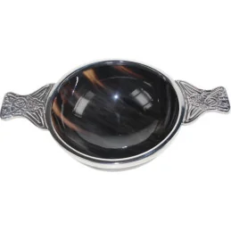 Horn and Pewter Quaich Large