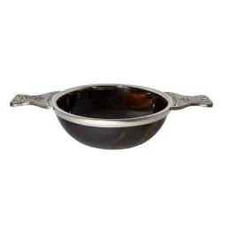 Horn and Pewter Quaich Large
