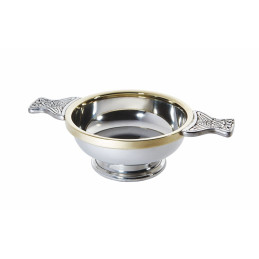 Pewter and Brass Rim Quaich Large