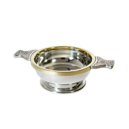 Pewter and Brass Rim Quaich Medium