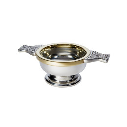 Pewter and Brass Rim Quaich Small
