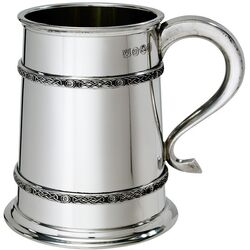 Double Celtic Bands Pewter Tankard