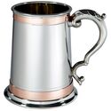 Double Copper Band Monarch Pewter Tankard