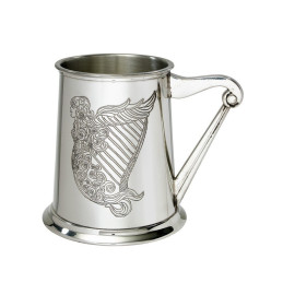 Irish Harp Pewter Tankard