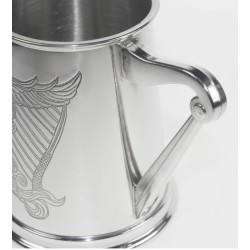 Irish Harp Pewter Tankard