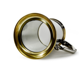 Wortley Pewter and Brass Tankard With Glass Base