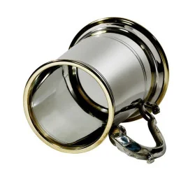Wortley Pewter and Brass Tankard With Glass Base