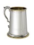 Wortley Pewter and Brass Tankard With Glass Base