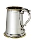 Wortley Pewter and Brass Tankard With Glass Base