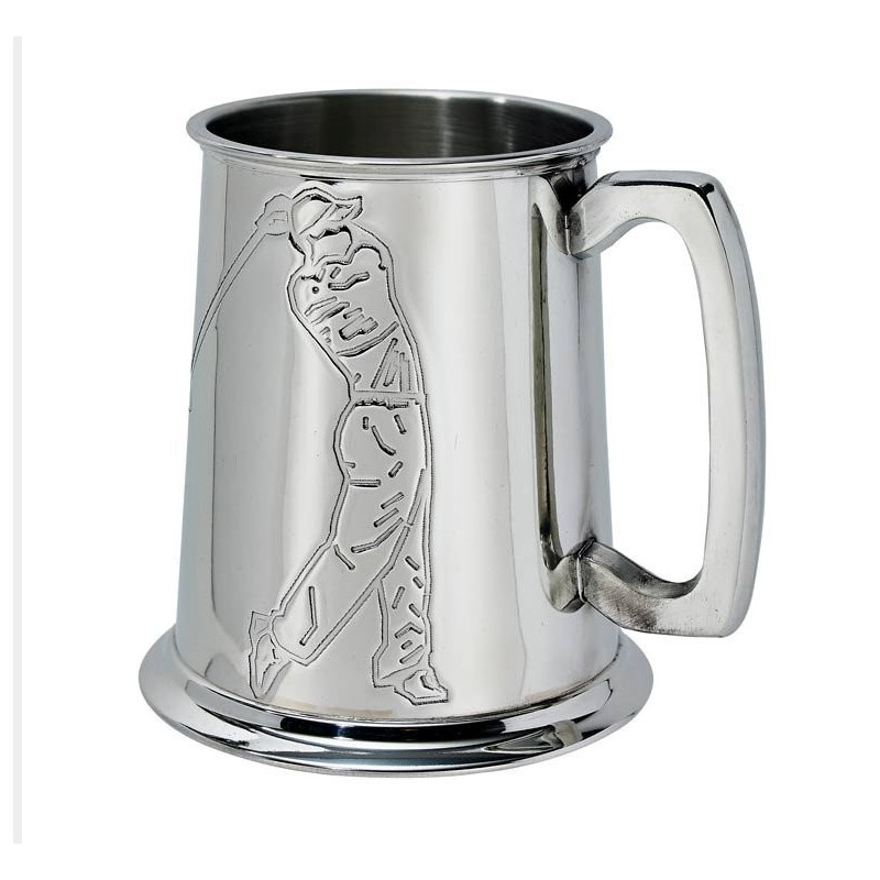 Embossed Golfer Tankard