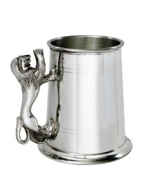 Lion Handle Pewter Tankard