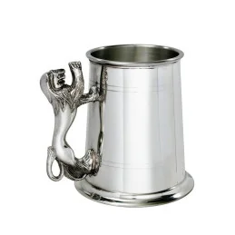 Lion Handle Pewter Tankard