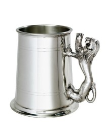 Lion Handle Pewter Tankard