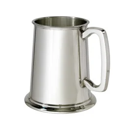 Plain Pewter Tankard With Glass Base