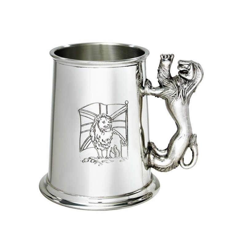 Union Jack Lion Handle Tankard