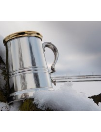 Pewter and Brass Worcester Tankard