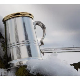 Pewter and Brass Worcester Tankard