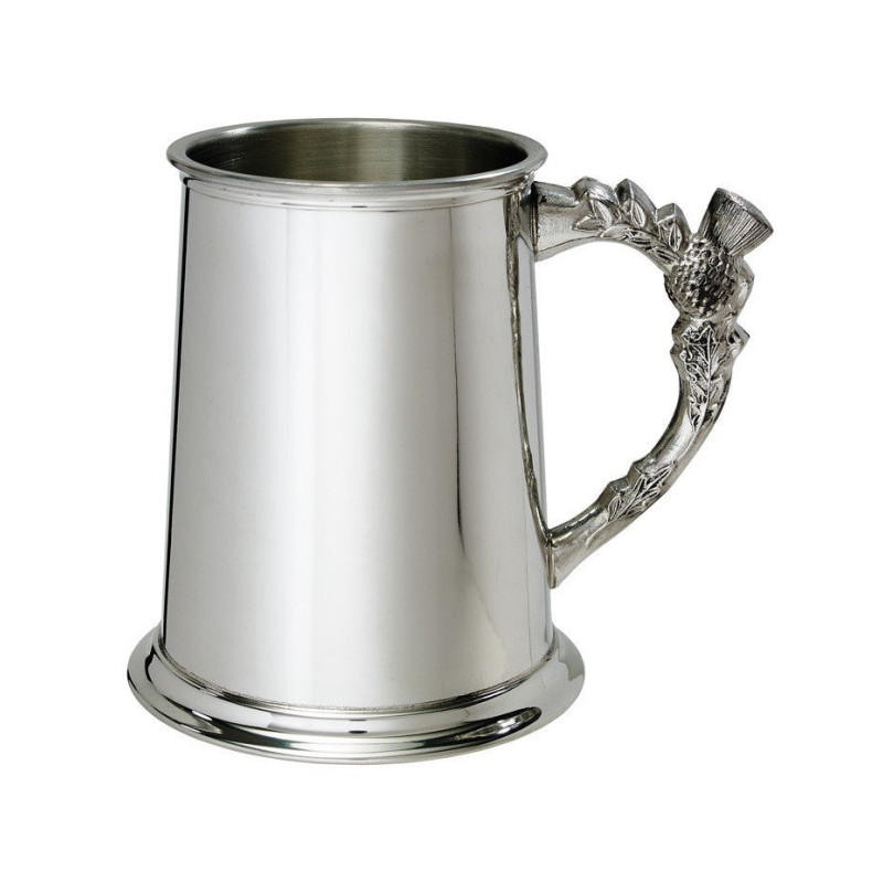 Thistle Handle Pewter Tankard