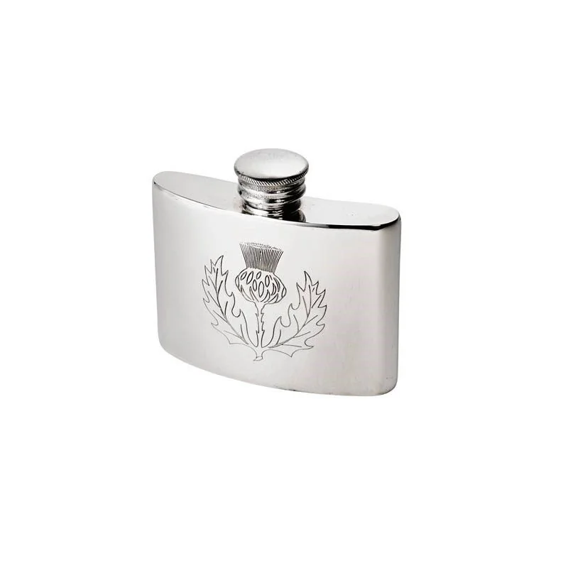 Thistle Pewter Kidney Flask 2oz