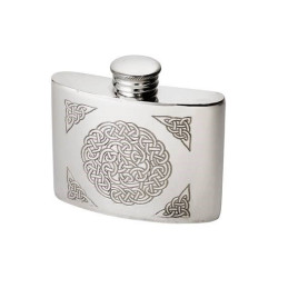 Celtic Knot Pewter kidney Hip Flask 2oz