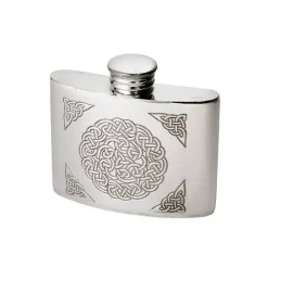 Celtic Knot Pewter kidney Hip Flask 2oz