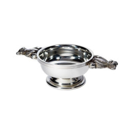 Teddy Bear Handle Pewter Quaich