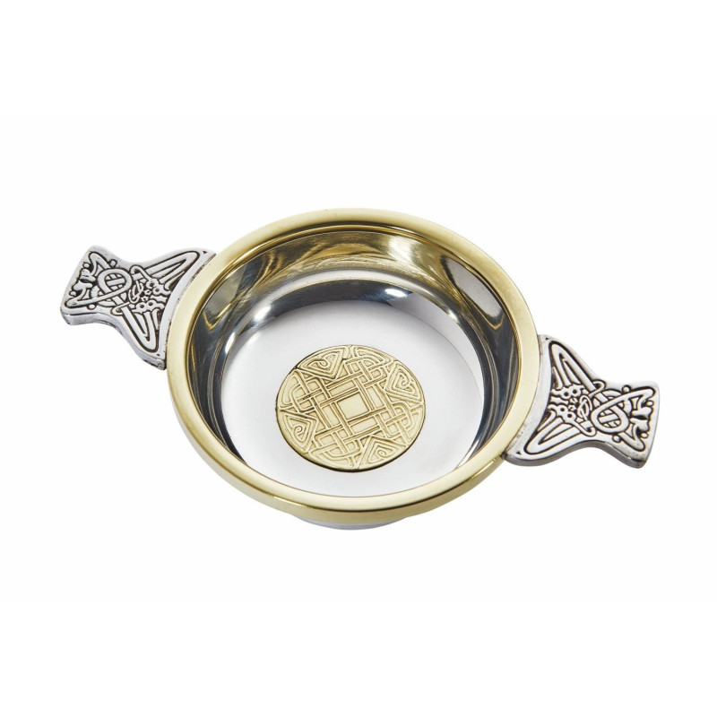 Celtic Gold Pewter and Brass Quaich