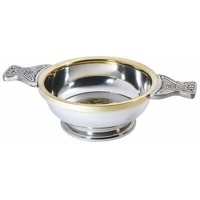 Celtic Gold Pewter and Brass Quaich