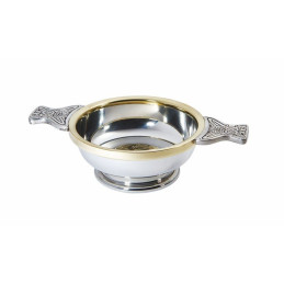 Celtic Gold Pewter and Brass Quaich