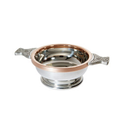 Copper Rim Pewter Quaich, Medium