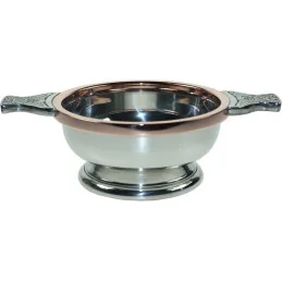 Copper Rim Pewter Quaich, Medium