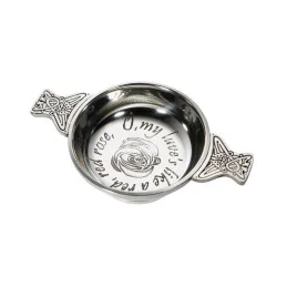 Red Red Rose Pewter Quaich