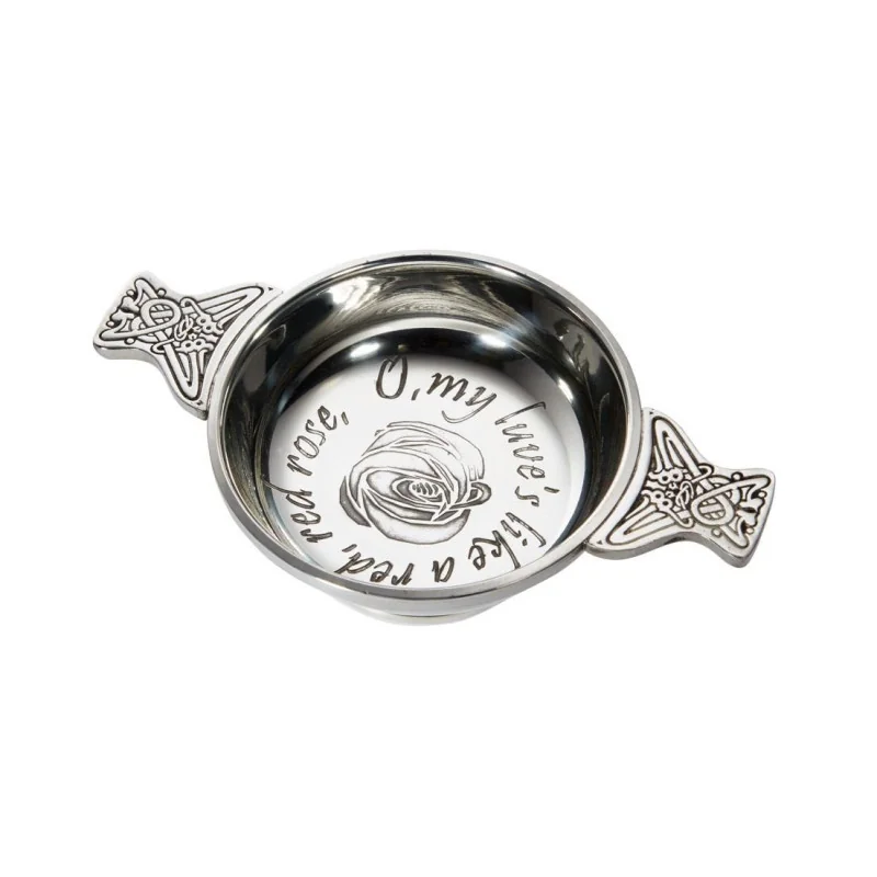 Red Red Rose Pewter Quaich