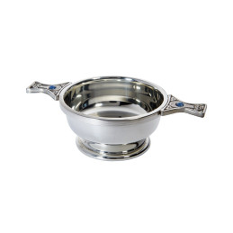 Gem Handle Pewter Quaich