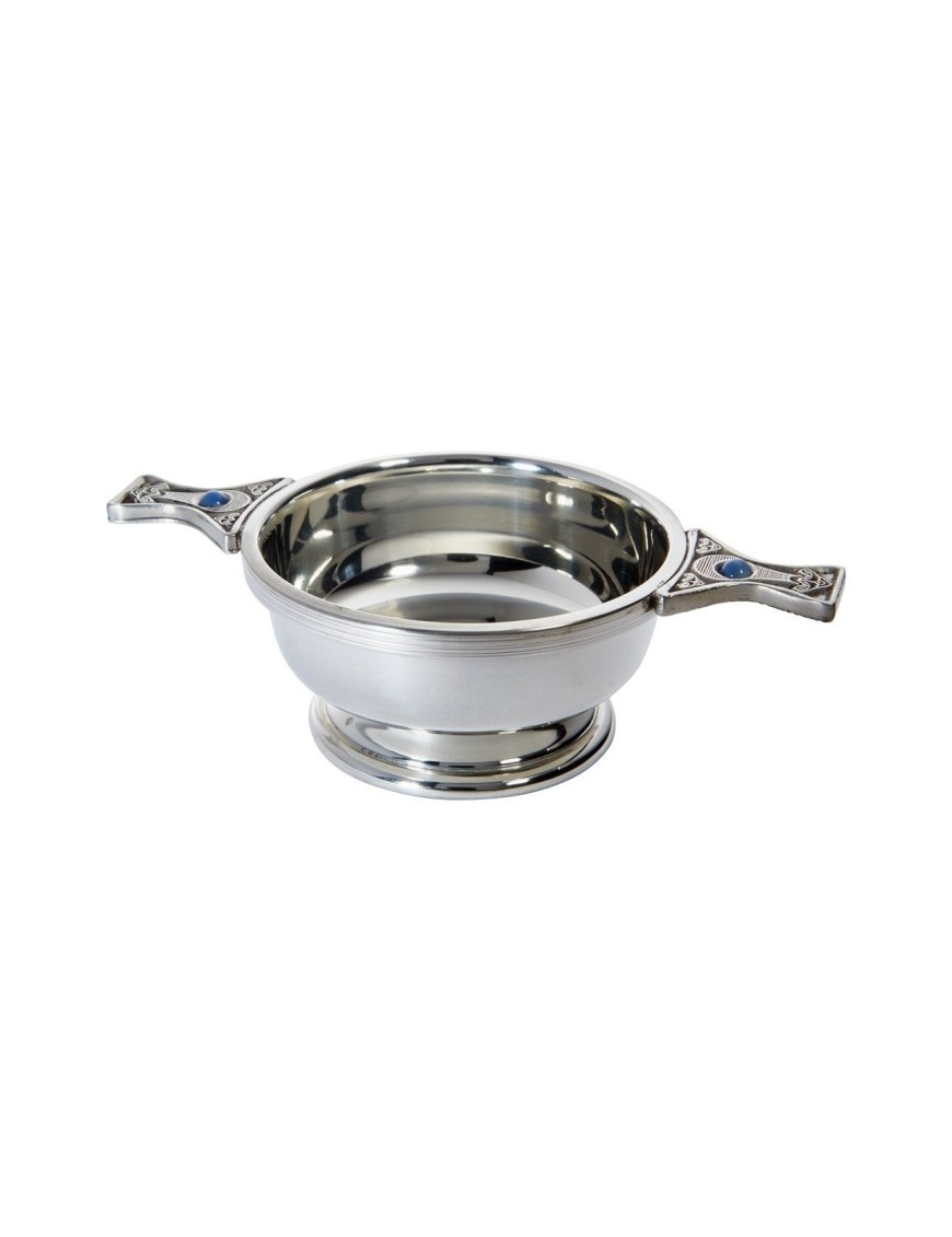 Gem Handle Pewter Quaich
