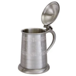 Medieval Hunting Scene Pewter Tankard