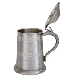 Medieval Hunting Scene Pewter Tankard