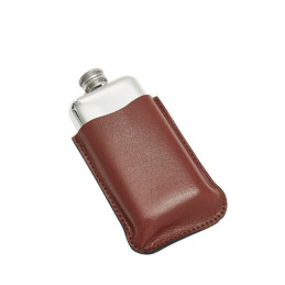 Black Leather Pouch 3oz Pocket Flasks
